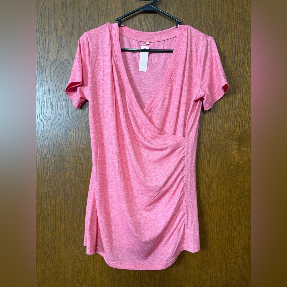 Pink Women's Drape Top NWT